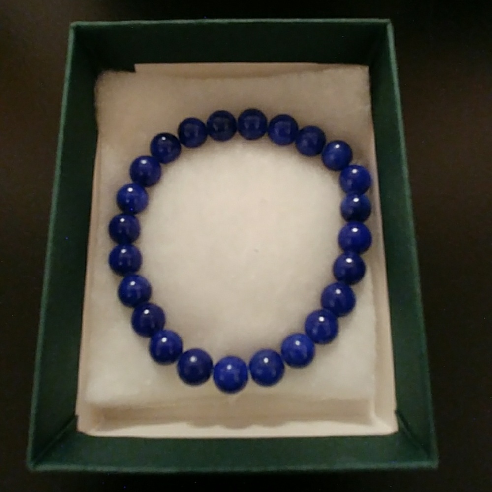 Cobalt Mountain Jade Stone Bracelet - Picture 5 of 8